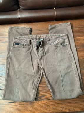 Vans Slim Jeans in Taupe with Metal Logo Plate